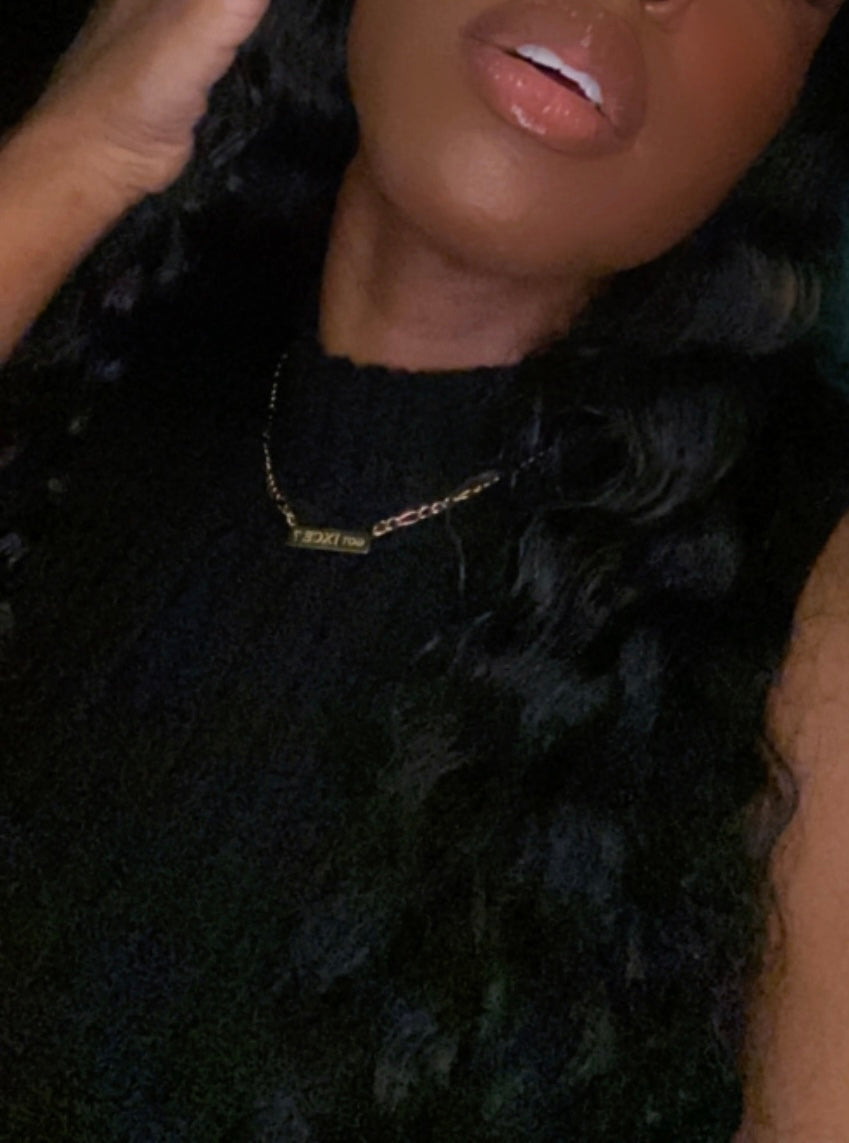 JXCE Nameplate Bar Necklace